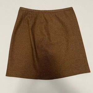 Vtg Wool Blend Herringbone Mini Skirt 4 Academia Preppy Heritage Old Money Twee